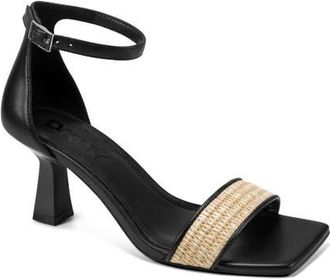 DKNY Krazz Ankle Strap Sandal in Natural/Black at Nordstrom, Size 6.5