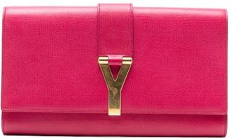 Saint Laurent Pre-owned Clutches, female, Pink, Size: ONE SIZE Pre-owned Leather Clutch