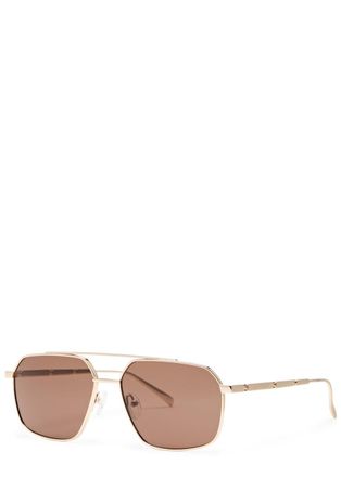 Alexander McQueen Alexander Mcqueen Aviator-style Sunglasses - Gold - One Size