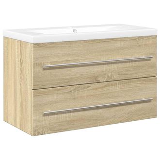 vidaXL Set De Muebles De Ba&ntilde;o 2 Pzas Madera Contrachapada Roble Sonoma Vidaxl