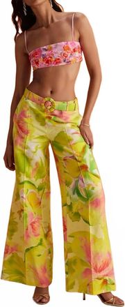 Hemant & Nandita Mina Flared Pants In Yellow Floral