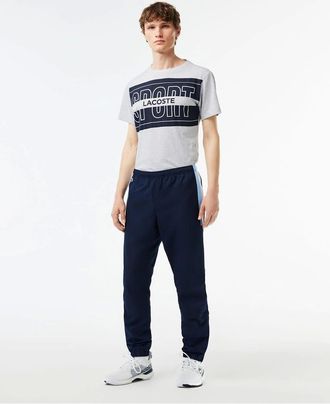 Lacoste Mens Vertical Logo Color Block Slim Cut Track Pants - Blue/Multi - Size: 32/30/31/Regular/36