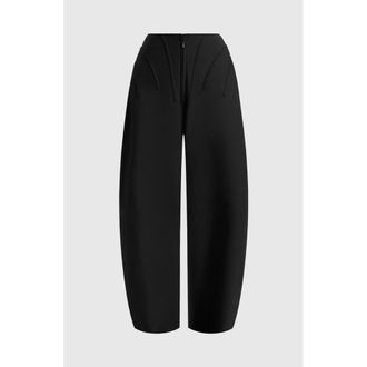 Mani&egrave;re De Voir Rena High Waisted Corset Sculptural Trousers in Black at Nordstrom, Size 10