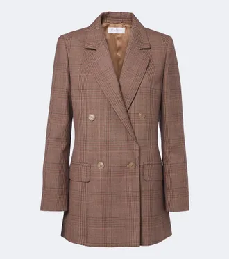 Max Mara Blazer cruzado de lana virgen a cuadros