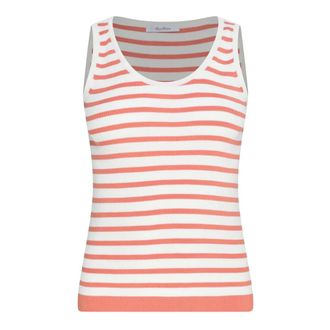 Max Mara Tops, Dames, Veelkleurig, S, Katoen, Gestreept Multicolor Tanktop