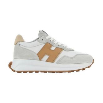 Hogan Sneakers, female, Multicolor, Size: 5 US Brown Leather Sneakers with H Detail