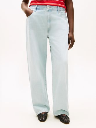 Tommy Hilfiger Regular-fit-Jeans TOMMY HILFIGER CURVE CRV DNM TAM BARREL RW, Damen, Gr. 48, N-Gr, tam, Denim/Jeans, Obermaterial: 100% Baumwolle, unifarben, regular 