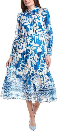 Julia Jordan Puff Sleeve Linen-Blend Shirtdress