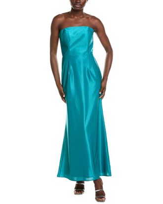 Rene Ruiz Strapless Tea Length Midi Dress