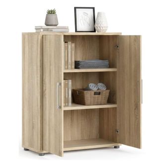 Dmora Dmora - Aparador Leocadie, Buf&eacute; De Sal&oacute;n, Aparador De Sal&oacute;n, Despensa De Cocina, 89x40 H113 Cm, Roble