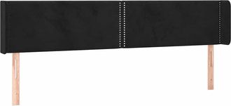 vidaXL Cabecero De Terciopelo Negro 183x16x78/88 Cm Vidaxl