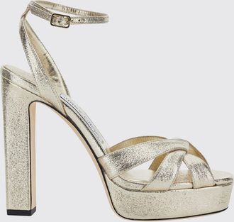 Jimmy Choo London Sandali Kove in nappa laminata con tacco alto e plateau