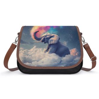 Generic Colorful Star Gray Elephant Crossbody Bags for Women Shoulder Messenger Bag Purse Handbags