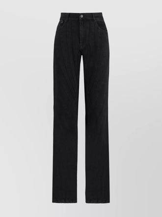 MUGLER straight-leg denim trousers featuring back pockets