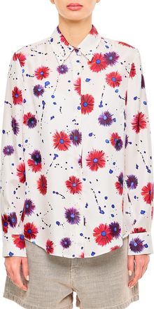 Gabriela Hearst Multicolor Floral Print Button-Front Henri Blouse