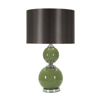 Dmora L&aacute;mpara De Mesa Falletto, Luz De Escritorio, Luz De Oficina, L&aacute;mpara De Trabajo, 38x38 H65 Cm, Verde Y Gris - Dmora