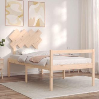 vidaXL Cama Para Personas Mayores Con Cabecero Madera Maciza 90x200 Cm Vidaxl