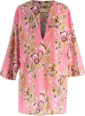 Emilio Pucci Pink Pattern Kaftan Dress Size S