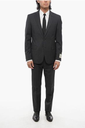 Corneliani CC COLLECTION Virgin Wool Side Vents Notch Lapel 2-Button Su size 50