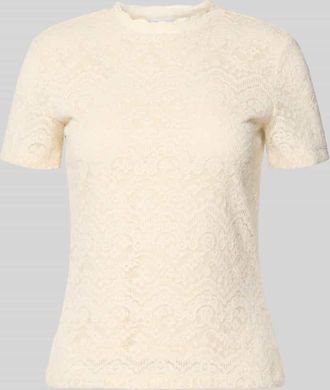 Jake*s T-Shirt aus Spitze mit Rundhalsausschnitt in Ecru, Gr&ouml;&szlig;e XXL