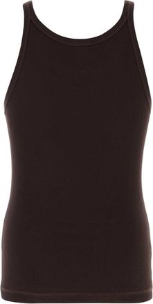 Dolce & Gabbana Mens Ribbed Cotton Tank Top Brown Tops