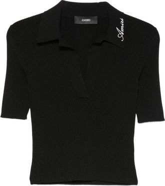 Amiri Logo-embroidered Polo-collar T-shirt