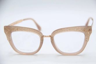Jimmy Choo London Womens Cat Eye Frame Glasses In Brown Glitter