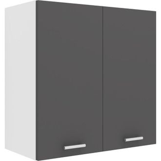 ebuy24 Armadio da cucina vcm appeso Dimensioni ca. a. 60 x l. 60 x t. 31 cm Armadio appeso con due scomparti Mobili da cucina - Esilo (Bianco / Antracite)