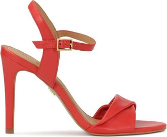 Kazar Rode sandalen met hak - Dames - Sandalen met hakken - Rood - 37 EU - Leer - Schoenen