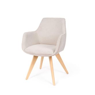 Koketto Home Silla escandinava en beige y madera de haya