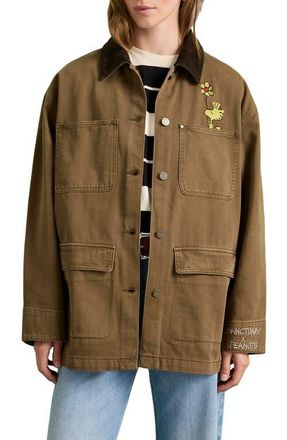 Sanctuary x Peanuts Save Our Planet Jacket in Timber Brown at Nordstrom, Size X-Small