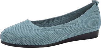 Generic Womens Knitted Breathable Soft Side Soft Sole Casual Shoes Sneakers Striped Mesh Fabric Comfortable Casual Shoes Shoes Women Casual Slip on (Sky Blue,