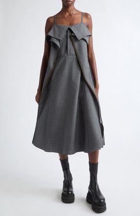 sacai Suiting Midi Dress in Gray at Nordstrom, Size 3
