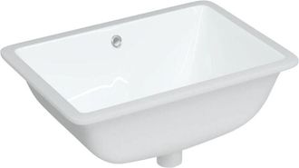 vidaXL Lavandino da Bagno Bianco 55,5x37,5x19 cm Rettangolare Ceramica - Vidaxl