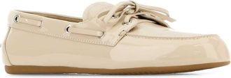 Miu Miu Womens Patent Leather Loafer Beige