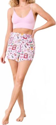 Printfresh Eco Satin Sweet Dream Short In Lucky Pink