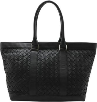 Bottega Veneta Pre-owned Intrecciato Leren Tote Bag - Dames - Vintage Shopper - Zwart - ONE Size - Leer - Vintage