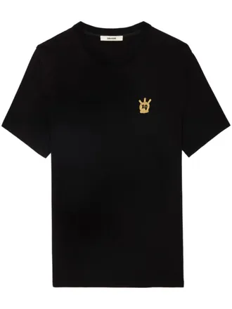 Zadig&Voltaire logo-embroidered organic cotton T-shirt - men - Organic Cotton - S - Black
