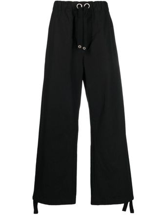 Versace wide-leg cotton track pants - Black
