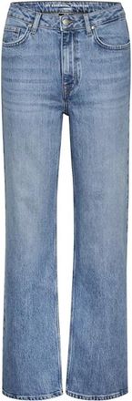MY ESSENTIAL WARDROBE Hoge Wijde Y Medium Blauwe Jeans - Dames - Bootcut Jeans - Blauw - 4XS L34 - Jeans