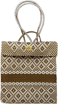 Lola's Bag Womens Native Backpack In Gold Aztec Striped