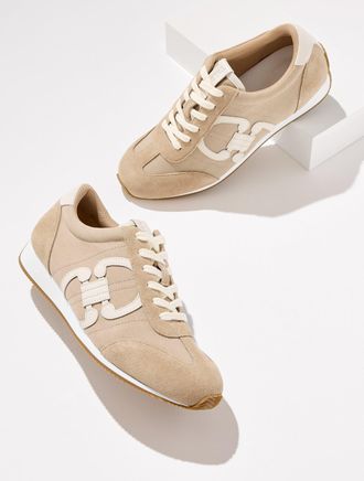 Talbots Alex Status Herringbone Suede Sneakers - English Toffee/Tan - 10 1/2 M Talbots