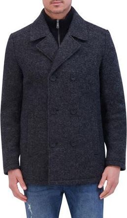 Kenneth Cole Bouclé Wool Blend Peacoat in Charcoal at Nordstrom Rack, Size Xx-Large