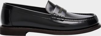Brunello Cucinelli Leather Monili Penny Loafers