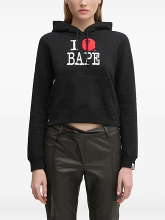 A Bathing Ape Felpa I Love Bape con cappuccio - Nero
