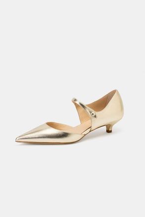 Bells & Becks Nadia Kitten Heel Mary Jane Pump in Gold at Nordstrom, Size 37.5