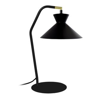 Tosel L&aacute;mpara de mesa metal negro pantalla negro