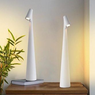 OEM Juego De 2 L&aacute;mparas De Mesa Inal&aacute;mbricas: L&aacute;mparas Led T&aacute;ctiles Recargables Con 3 Niveles De Brillo Para Uso En Interiores Y Exteriores