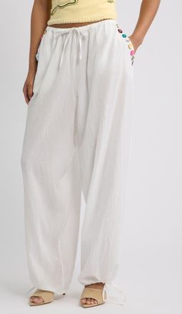Jaded London Livara Button Balloon Trousers in White at Nordstrom, Size 10