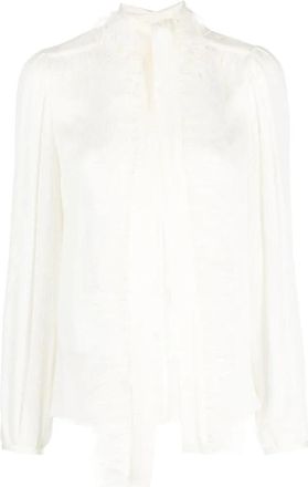 Twinset Elegante Blauwe Lange Mouwen Shirt - Dames - Blouses - Wit - S - Overhemden